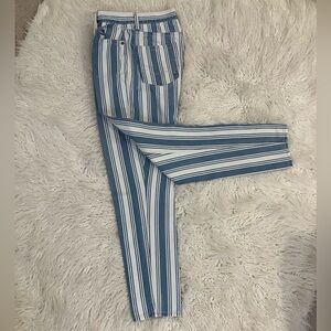 American Eagle Blue/White Striped Jeans
